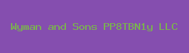 Wyman and Sons PP8TBN1y LLC