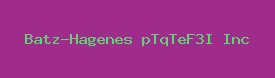 Batz-Hagenes pTqTeF3I Inc